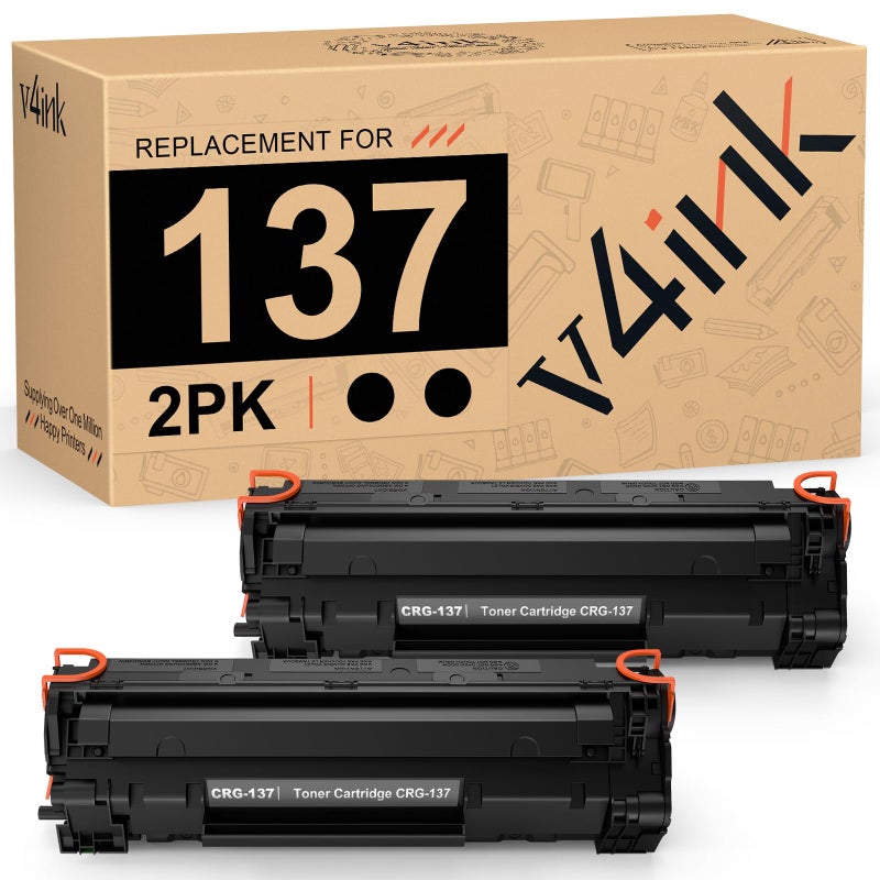 v4ink 2PK Compatible CRG137 Toner Cartridge Replacement for Canon 137 Toner Cartridge Black Ink for Canon ImageClass D570 MF232W MF236N MF242DW MF244DW LBP151DW MF210 MF220 MF230 MF231 MF240 Printer - Image 1